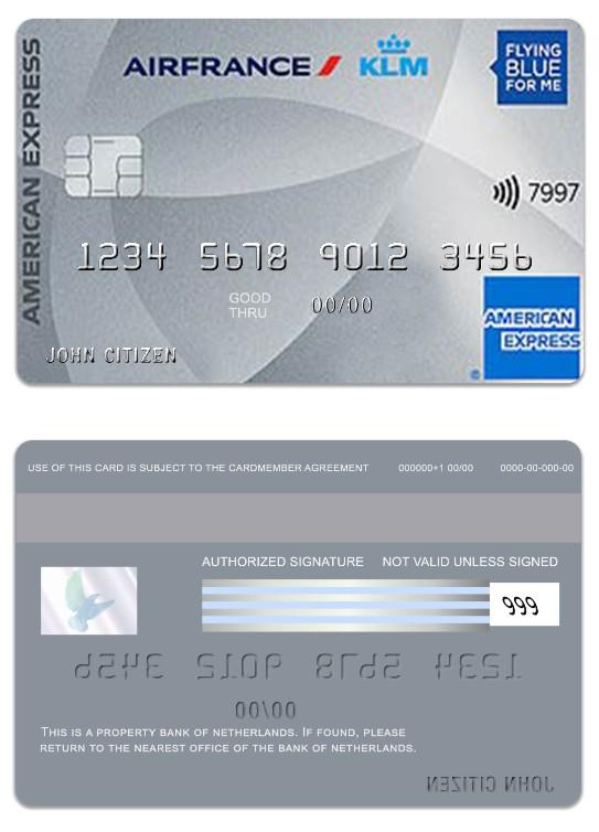Netherlands Bank of Netherlands American Express card
